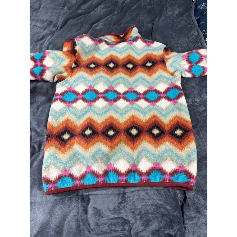 Patagonia Synchilla‎ Fleece Pullover Retro Aztec Pattern Snap T Size S